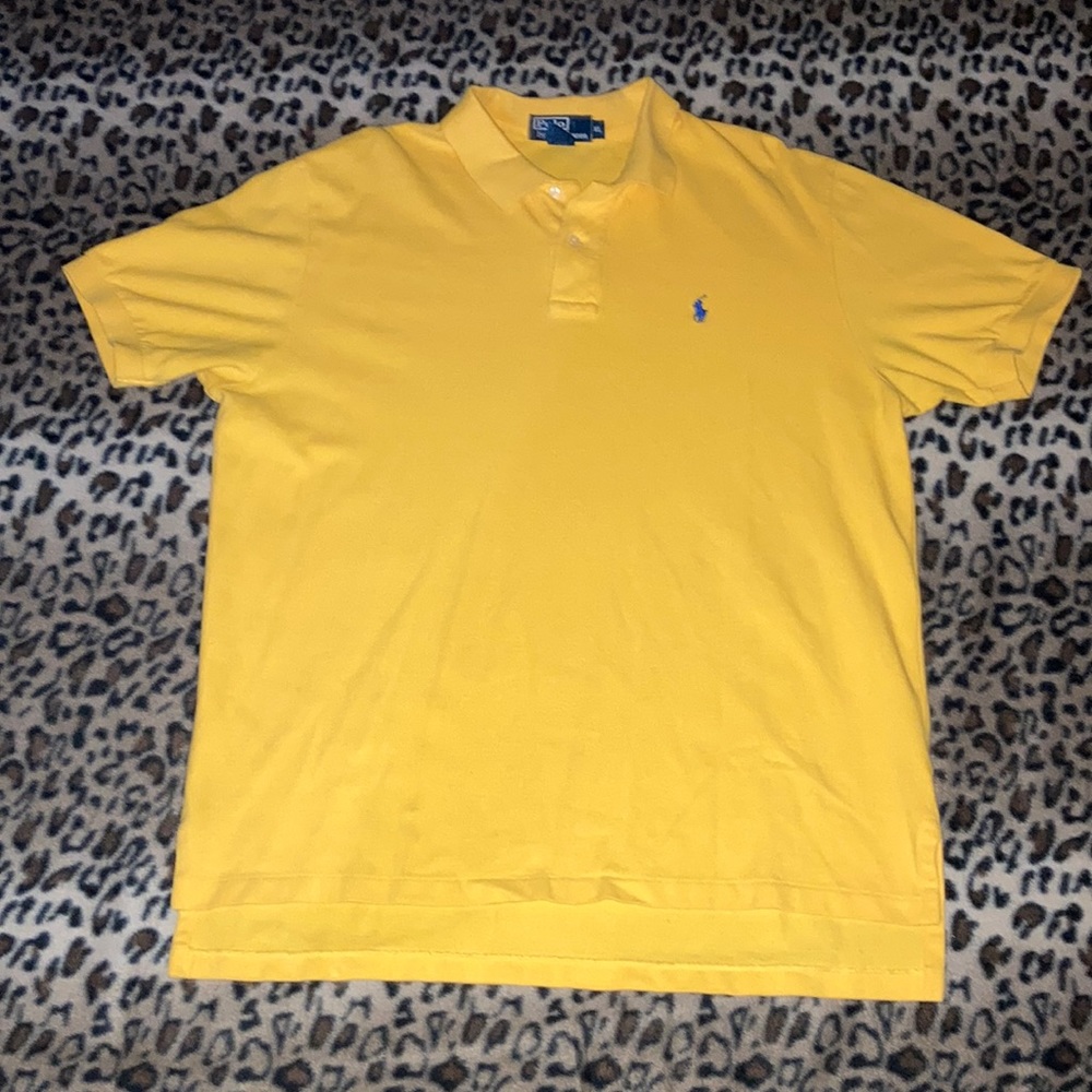 GUC POLO by RALPH LAUREN Polo Shirt Men’s Size XL RL Pique Polo Gold & Purple